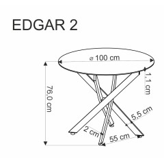 EDGAR 2 stół okrągły, blat - biały marmur, nogi - czarny (2p1szt)