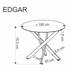 EDGAR stół, blat - orzechowy, nogi - czarny (2p1szt)