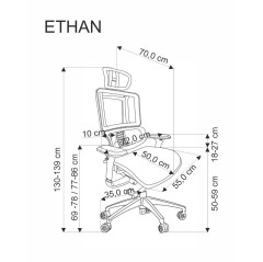 ETHAN fotel gabinetowy popielaty (1p1szt)