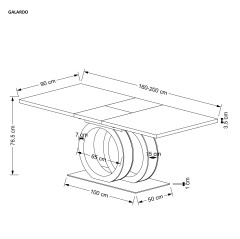 GALARDO stół rozkładany, biały / złoty (3p1szt)