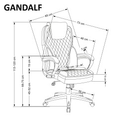 GANDALF fotel gabinetowy czarny / popielaty (1p1szt)