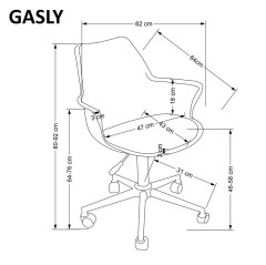 GASLY fotel młodzieżowy różowy (1p1szt)