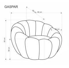 GASPAR fotel wypoczynkowy kremowy (1p1szt)