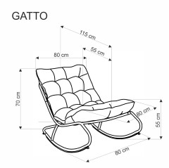 GATTO fotel wypoczynkowy popiel (1p1szt)