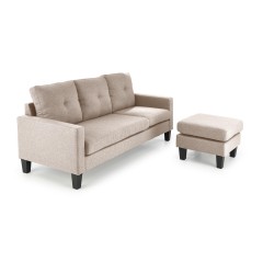 GERSON sofa z podnóżkiem beżowy (1p1szt)