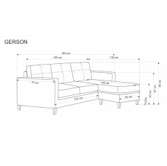 GERSON sofa z podnóżkiem popielaty (1p1szt)