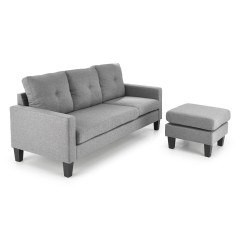 GERSON sofa z podnóżkiem popielaty (1p1szt)