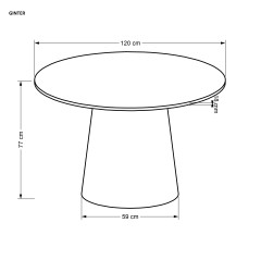 GINTER stół okrągły, czarny (2p1szt)