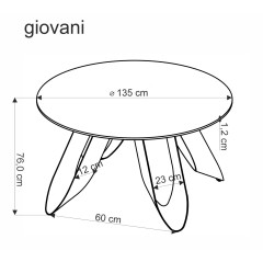 GIOVANI stół okrągły, blat - zielony marmur, nogi - czarny (2p1szt)