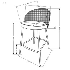 H113  hoker czarny / biały (2p2szt)