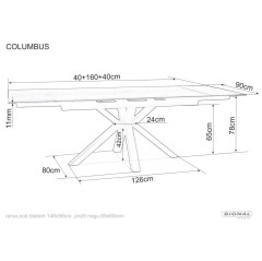 Stół Columbus Ceramic - COLUMBUSCBRC160