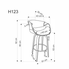 H123 hoker czarny / orzechowy (1p1szt)