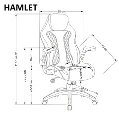 HAMLET fotel gabinetowy czarny / popielaty (1p1szt)