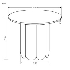 HUGO stół okrągły, dąb naturalny (1p1szt)