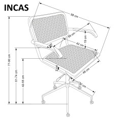 INCAS fotel gabinetowy brązowy / czarny (1p1szt)