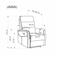 JAMAL fotel wypoczynkowy popielaty (1p1szt)