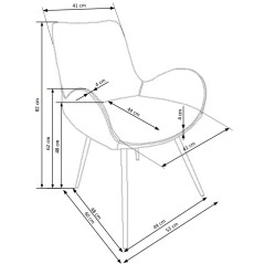 K392 krzesło popielaty / brązowy (2p4szt)