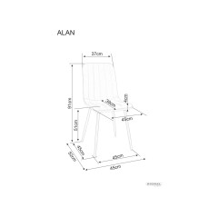 Krzesło Alan Velvet - ALANVCC