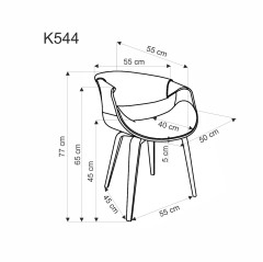 K544 krzesło czarny / orzechowy (1p1szt)