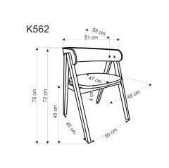 K562 krzesło orzechowy / jasny beżowy (1p2szt)