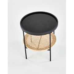 KAMPA ława czarny / rattan naturalny (1p1szt)