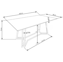 KONAMI stół, blat - czarny marmur, nogi - złoty (2p1szt)