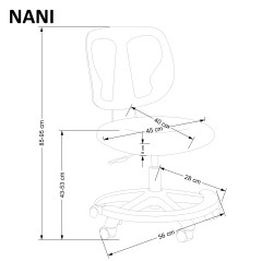 NANI fotel młodzieżowy popielaty (1p1szt)