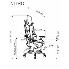 NITRO fotel gabinetowy eco skóra / tkanina, czarny / czerwony (1p1szt)