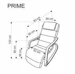 PRIME fotel wypoczynkowy z funkcją kołyski popielaty (1p1szt)
