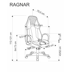 RAGNAR fotel gabinetowy czarny / czerwony (1p1szt)