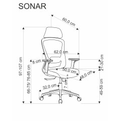 SONAR fotel gabinetowy czarny