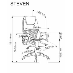 STEVEN fotel gabinetowy czarny / popielaty (1p1szt)