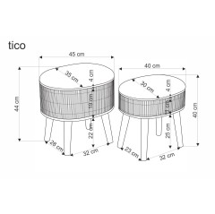 TICO zestaw 2 puf z funkcją pojemnika, beżowy (1p1szt)