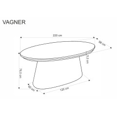 VAGNER stół orzechowy (2p1szt)