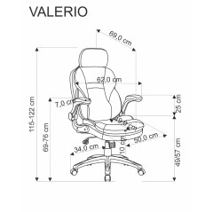 VALERIO fotel gabinetowy czarny / popielaty (1p1szt)