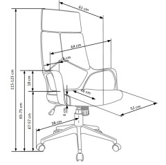 VOYAGER fotel gabinetowy czarny / niebieski