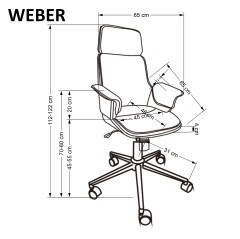 WEBER fotel gabinetowy orzechowy / czarny (1p1szt)