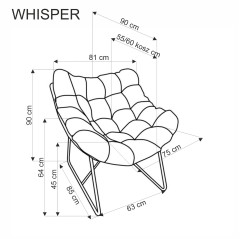 WHISPER fotel wypoczynkowy, czarny / naturalny (1p1szt)