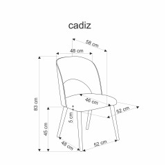 CADIZ krzesło dąb naturalny / popiel (1p2szt)