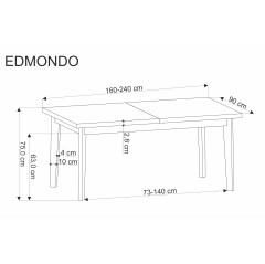 EDMONDO stół rozkładany dąb naturalny (2p1szt)