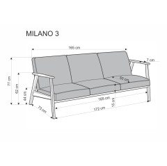 MILANO 3S sofa - beżowy tap. Castel 15 (1p1szt)