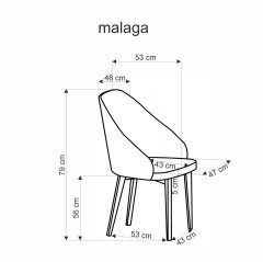 MALAGA krzesło popiel / tap: MAVEL 14 / STELAR 92 (1p1szt)