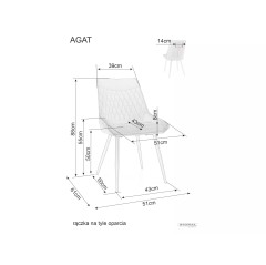 Krzesło Agat Velvet - AGATVCCBE
