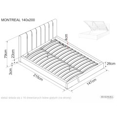 Łóżko Montreal Velvet - MONTREALV140SZ