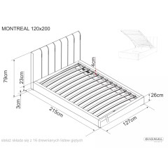 Łóżko Montreal Velvet - MONTREALV120SZ