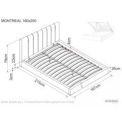 Łóżko Montreal Velvet - MONTREALV160BE