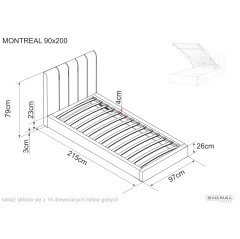 Łóżko Montreal Velvet - MONTREALV90SZ