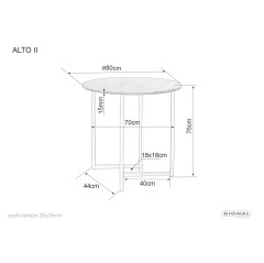 Stół Alto II - ALTOIIBRRC80