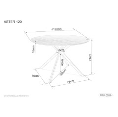 Stół Aster - ASTERBC120