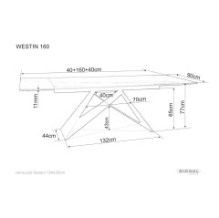 Stół Westin Ceramic Ossido Bruno - WESTINBROC160